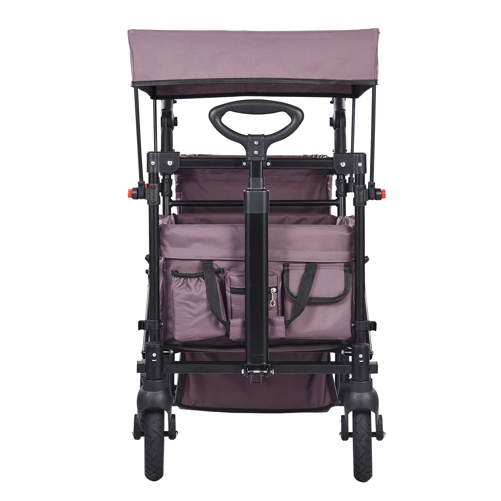 Folding Wagon Stroller For 2 Kids With Canopy And Adjustable Handle_voghion.com